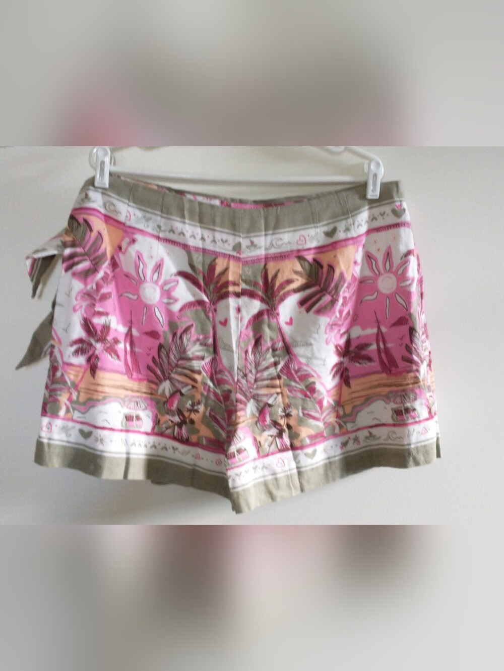 Ann Taylor LOFT Tropical Floral Beach Wrap Skirt-Shorts Skort 16 - Picture 6 of 13